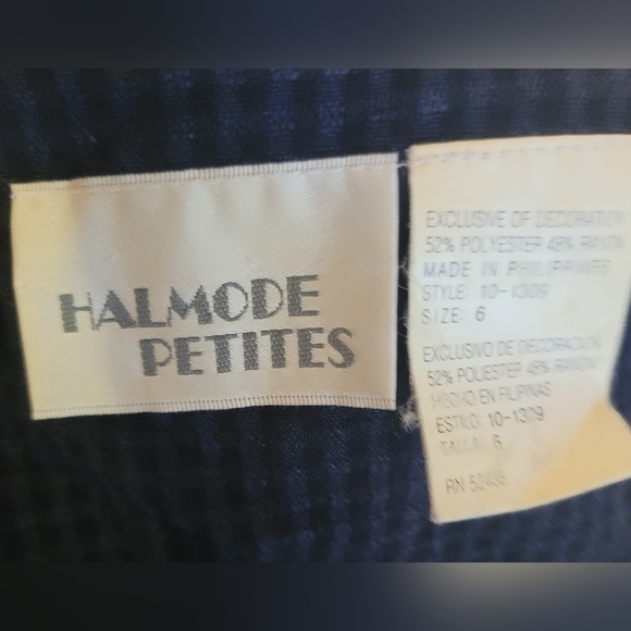 Small Petite Blue White Stripe Pantsuit Coordinated Set - Picture 4 of 5